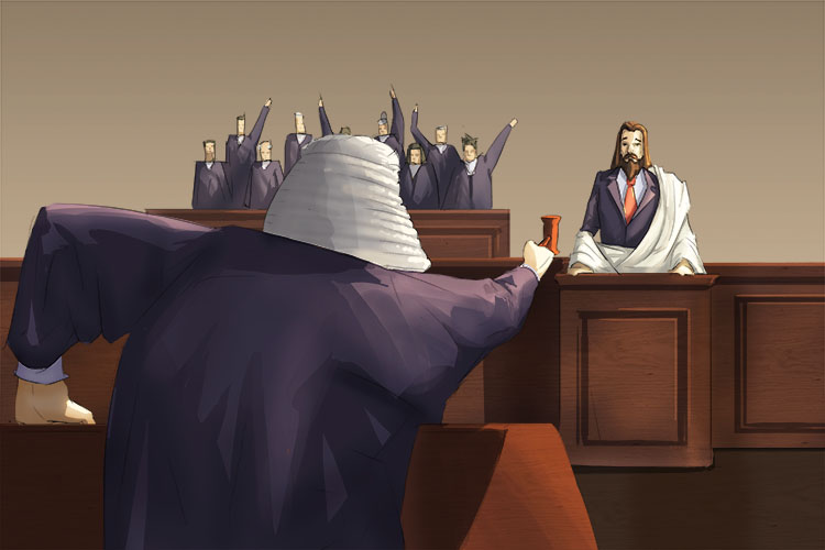 Tried by all (trial) Jesus was tried and the authorities had a vote.